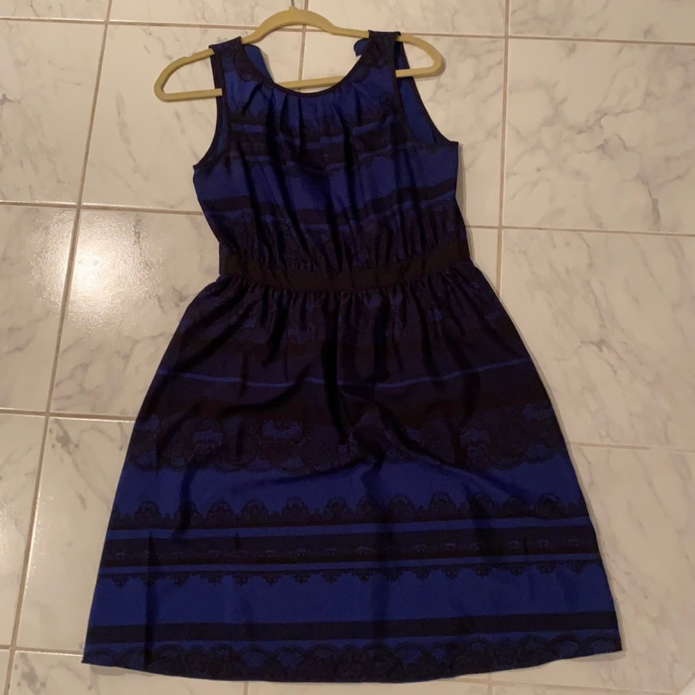 Loft black & blue dress